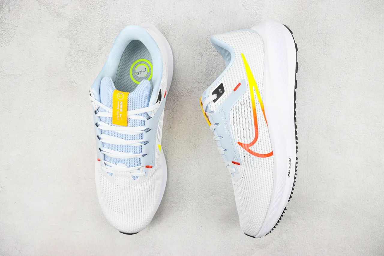 Nike White Blue Engineered Mesh Upper Gradient Swoosh Running Shoes 3