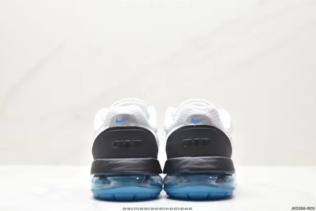 Nike White Blue Engineered Mesh Upper Visible Air Unit Heel Lifestyle Sneakers 2