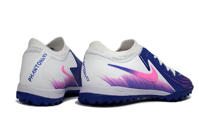 Nike White Blue Knit Upper Gradient Color Blocking Turf Soccer Shoes 5