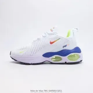 Nike White Blue Mesh Upper Dual Visible Air Units Lifestyle Sneakers