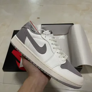Nike White Gray Low-Top Silhouette Leather And Synthetic Upper Lifestyle Sneakers