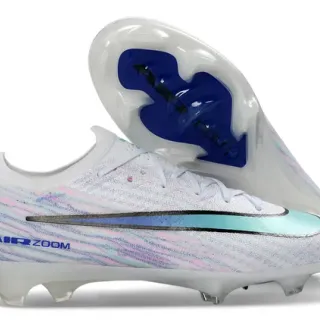 Nike White Multicolor Low-Cut Knit Upper Iridescent Weave Firm-Ground Soccer Shoes