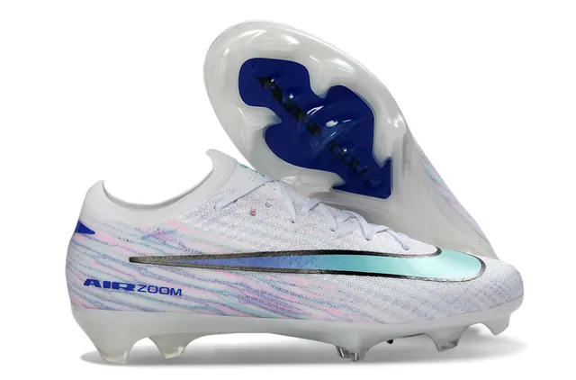 Nike White Multicolor Low-Cut Knit Upper Iridescent Weave Firm-Ground Soccer Shoes 1