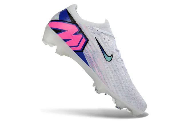 Nike White Multicolor Low-Cut Knit Upper Iridescent Weave Firm-Ground Soccer Shoes 2
