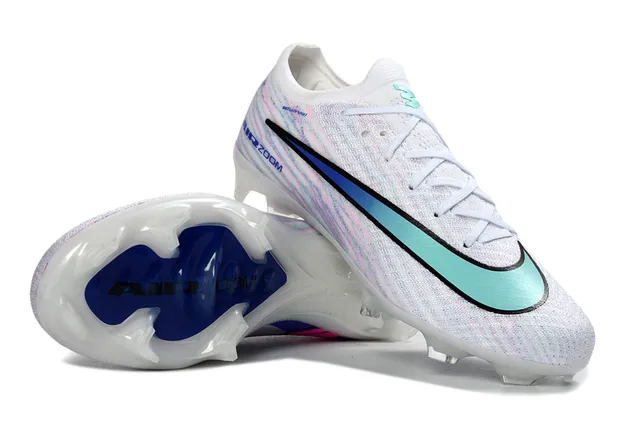 Nike White Multicolor Low-Cut Knit Upper Iridescent Weave Firm-Ground Soccer Shoes 4