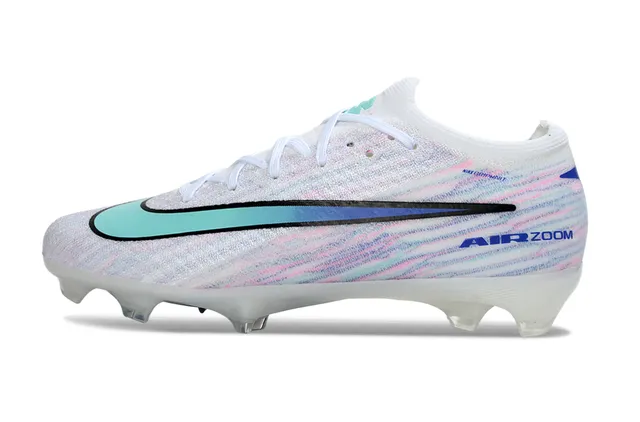 Nike White Multicolor Low-Cut Knit Upper Iridescent Weave Firm-Ground Soccer Shoes 6