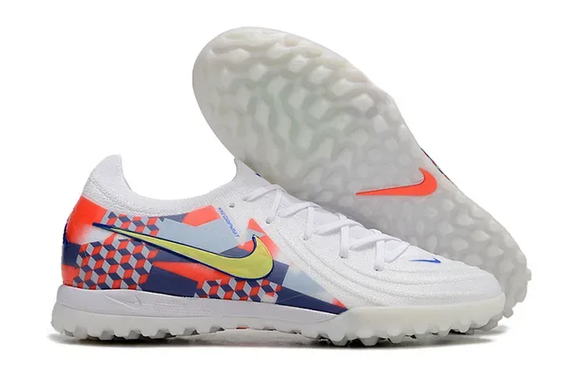 Nike tênis de futebol turf sintético texturizado branco multicolor de baixa 1