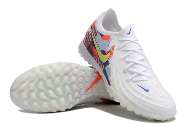 Nike tênis de futebol turf sintético texturizado branco multicolor de baixa 3