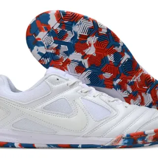 Nike Branco Multicolor Low-Top Sintético-Mesh Superior Sapatos de Futebol Indoor