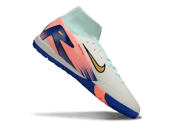 Nike Chaussures de football turf blanc multicolor col sock-fit cushioning Air Zoom étiquette 2