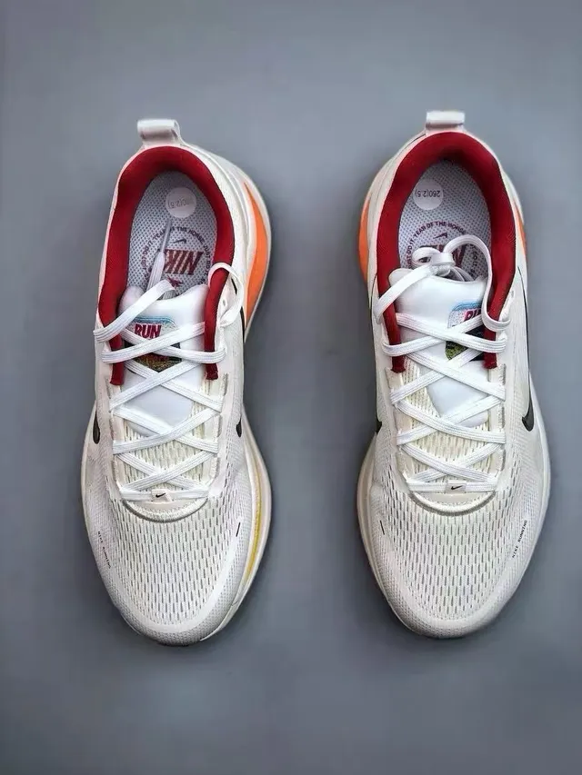 Nike White Orange Engineered Mesh Upper Visible Zoom X Cushioning Running Shoes 5