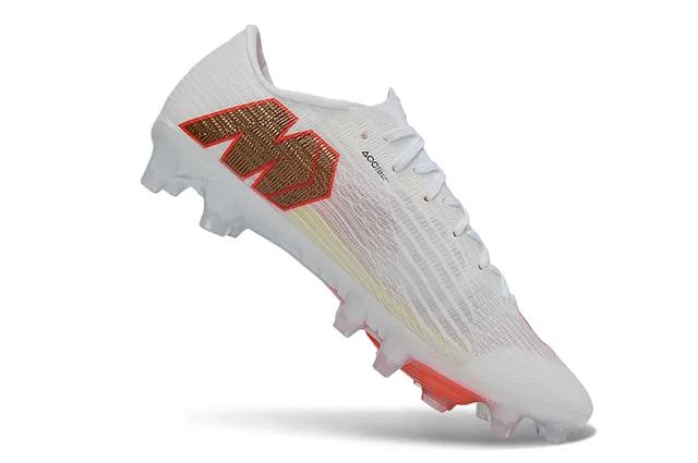 Nike White Orange Flyweave Upper Transparent Outsole Firm-Ground Soccer Shoes 2
