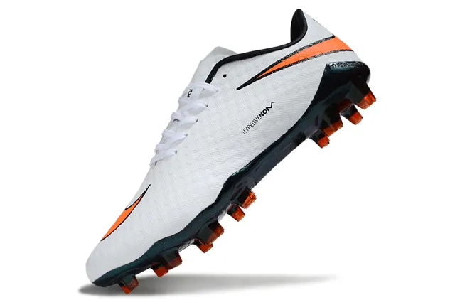Nike chaussures de football blanc orange bas col d'ajustement chaussette texturé synthétique empeigne sol ferme 3