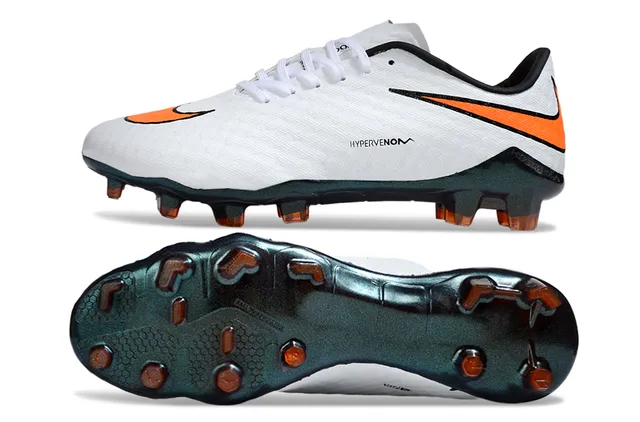 Nike chaussures de football blanc orange bas col d'ajustement chaussette texturé synthétique empeigne sol ferme 6