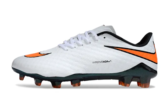 Nike chaussures de football blanc orange bas col d'ajustement chaussette texturé synthétique empeigne sol ferme 7