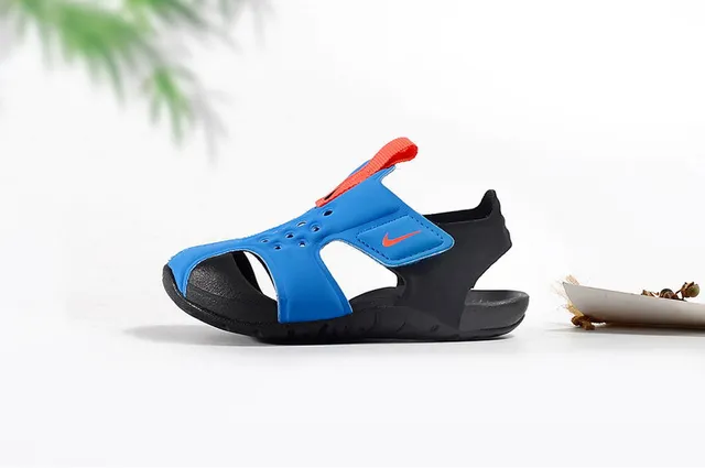 Nike White Orange Open-Toe Single-Strap Casual Sandals 7