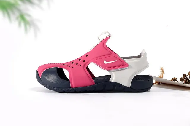 Nike White Orange Open-Toe Single-Strap Casual Sandals 9