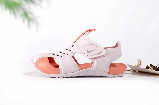Nike White Orange Open-Toe Single-Strap Casual Sandals 17