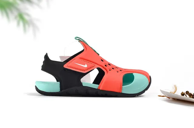 Nike White Orange Open-Toe Single-Strap Casual Sandals 19