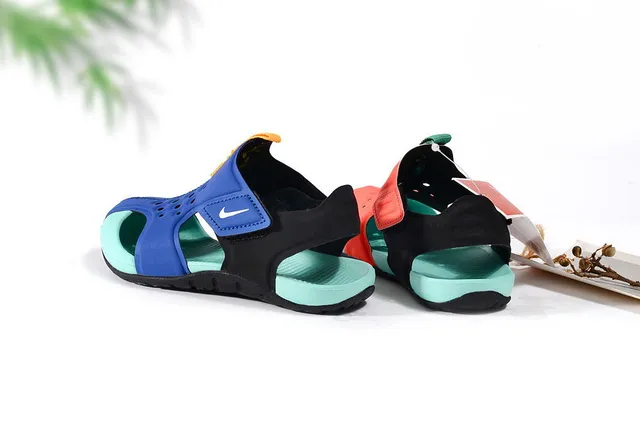 Nike White Orange Open-Toe Single-Strap Casual Sandals 23