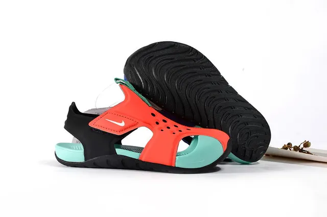 Nike White Orange Open-Toe Single-Strap Casual Sandals 24