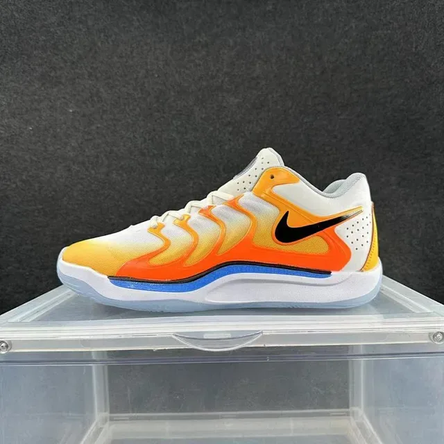 Nike White Orange Yellow Gradient Overlay Perforated Heel Counter Sneakers 2