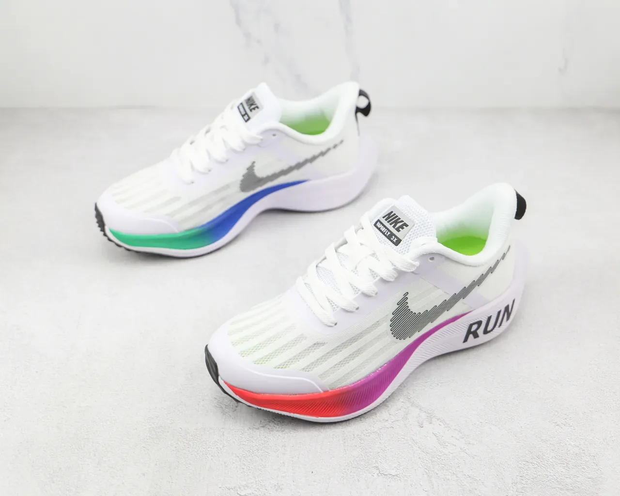 Nike White Pink Engineered Mesh Upper Gradient Midsole Running Shoes 7