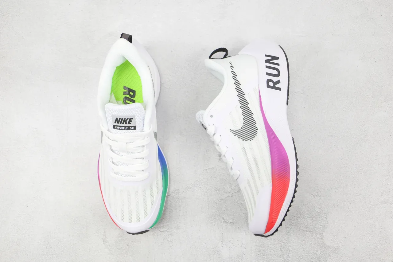 Nike White Pink Engineered Mesh Upper Gradient Midsole Running Shoes 8