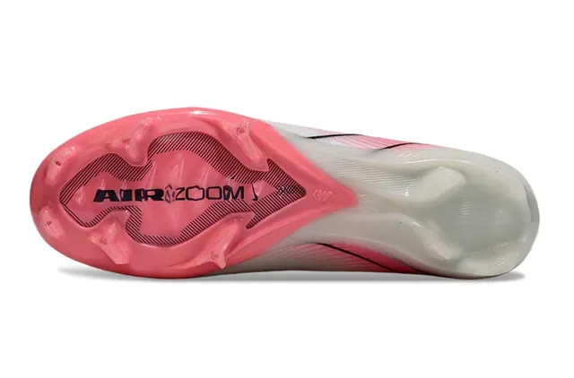 Nike White Pink High-Cut Knit Upper Air Zoom Technology Firm-Ground Soccer Shoes 6