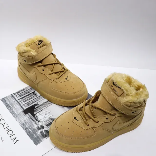 Nike White Red High-Top Fur-Lined Collar Lifestyle Sneakers 11