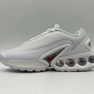 Nike White Red Mesh Upper Wave-Shaped Synthetic Cage Lifestyle Sneakers