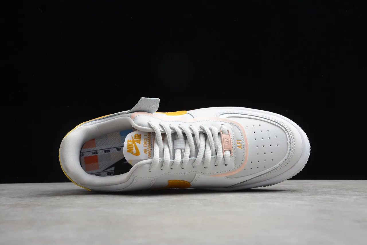 Nike White Yellow Platform Sole Layered Midsole Lifestyle Sneakers 4