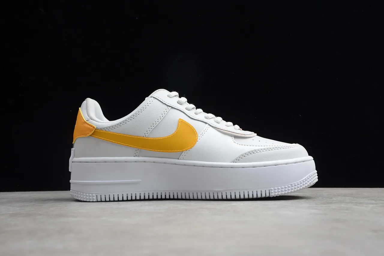 Nike White Yellow Platform Sole Layered Midsole Lifestyle Sneakers 5