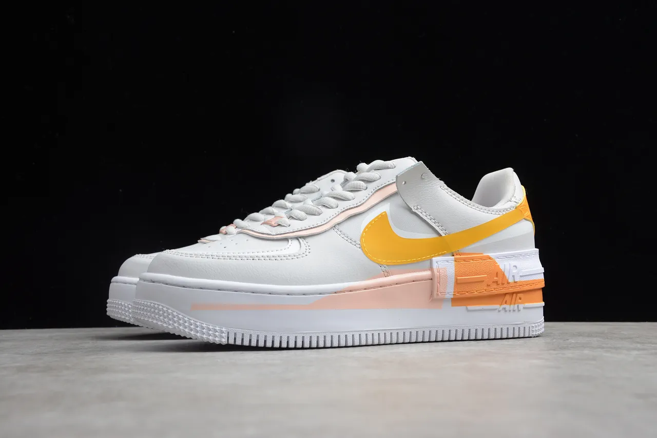 Nike White Yellow Platform Sole Layered Midsole Lifestyle Sneakers 6