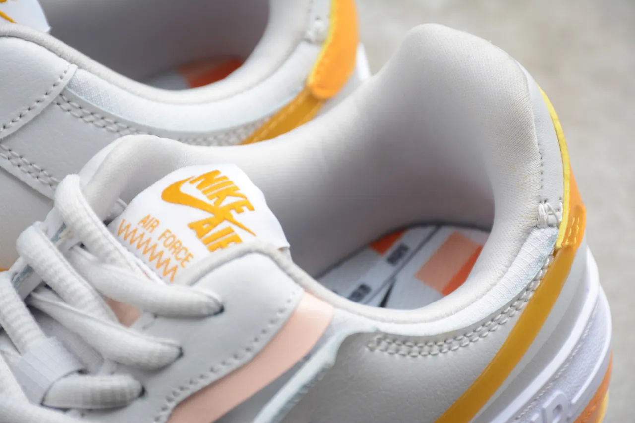 Nike White Yellow Platform Sole Layered Midsole Lifestyle Sneakers 7