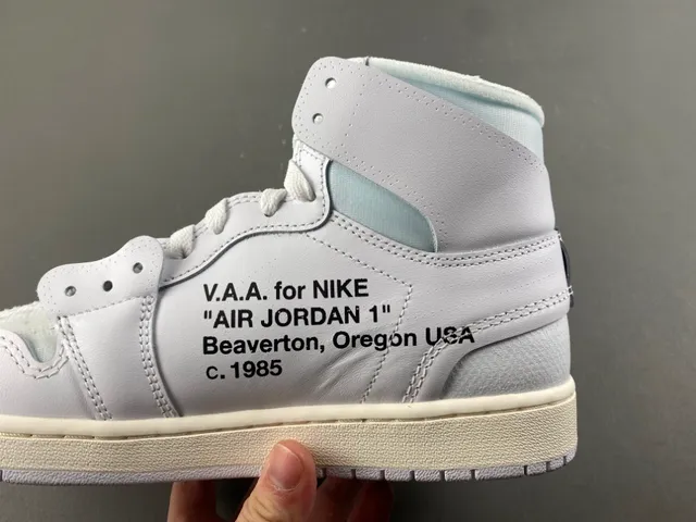 Nike x Off-White Air Jordan 1 Light Gray Deconstructed Basketball Shoes 4