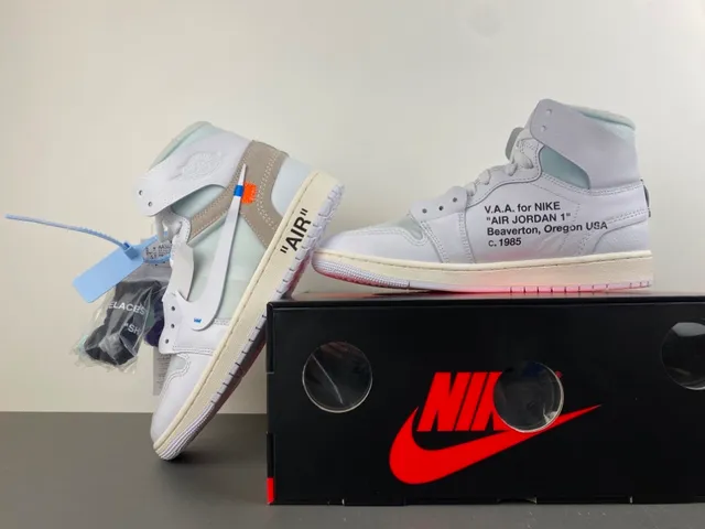 Nike x Off-White Air Jordan 1 Light Gray Deconstructed Basketball Shoes 15