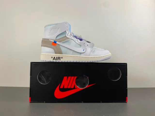 Nike x Off-White Air Jordan 1 Light Gray Deconstructed Basketball Shoes 16