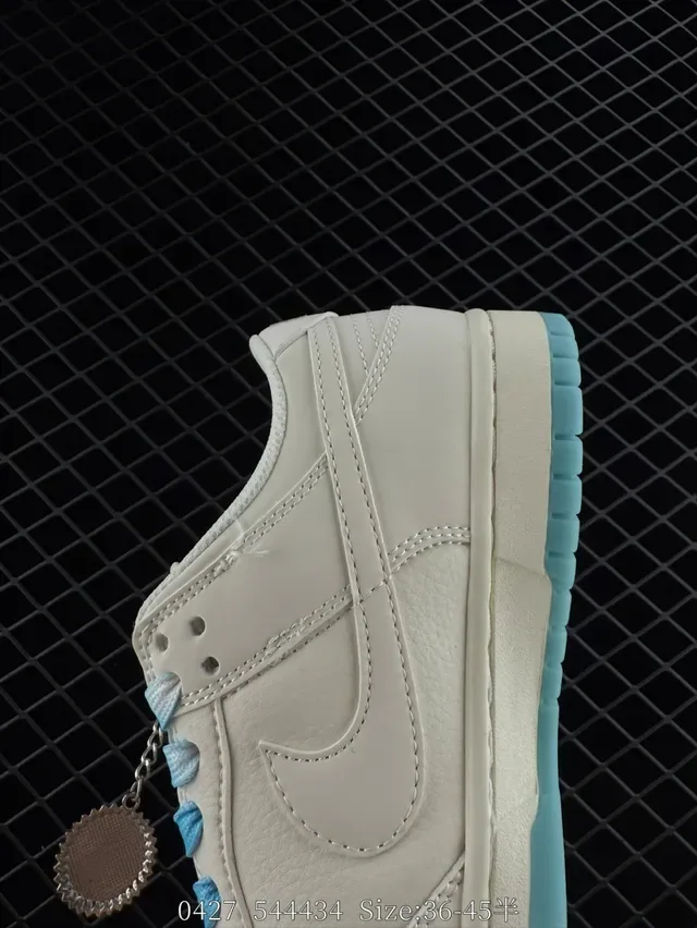 Nike x Supreme Dunk Low Off-White and Light Blue Lifestyle Sneakers 4