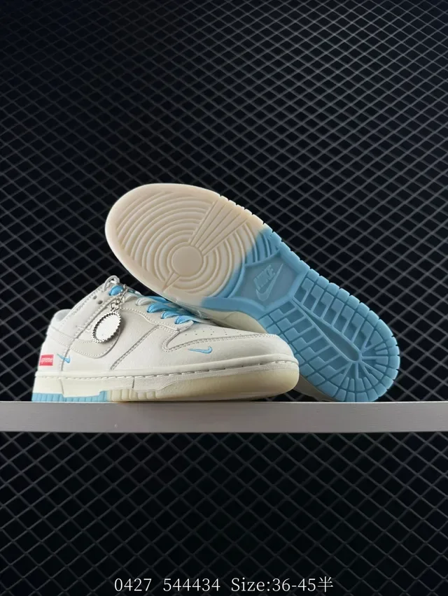 Nike x Supreme Dunk Low Off-White and Light Blue Lifestyle Sneakers 6