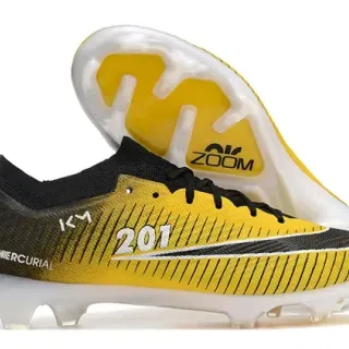 Nike Yellow Black Low-Cut Sock-Fit Upper Gradient Firm-Ground Soccer Shoes