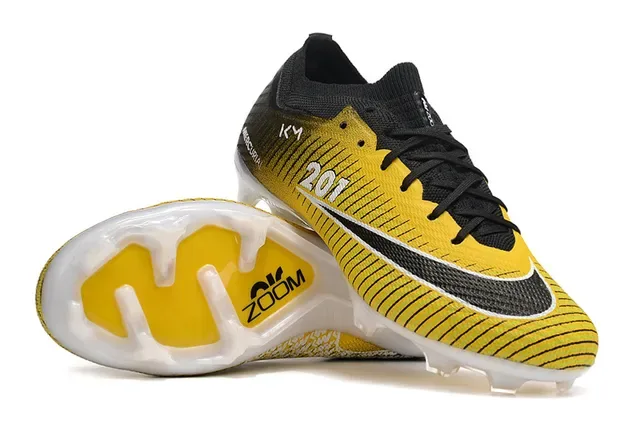 Nike Chaussures de football jaune noir basses chaussette haut gradient terrain ferme 2