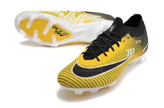 Nike Chaussures de football jaune noir basses chaussette haut gradient terrain ferme 3