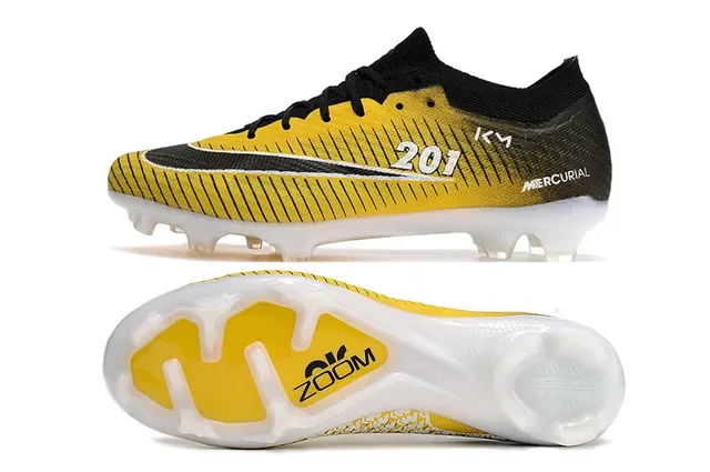 Nike Chaussures de football jaune noir basses chaussette haut gradient terrain ferme 5