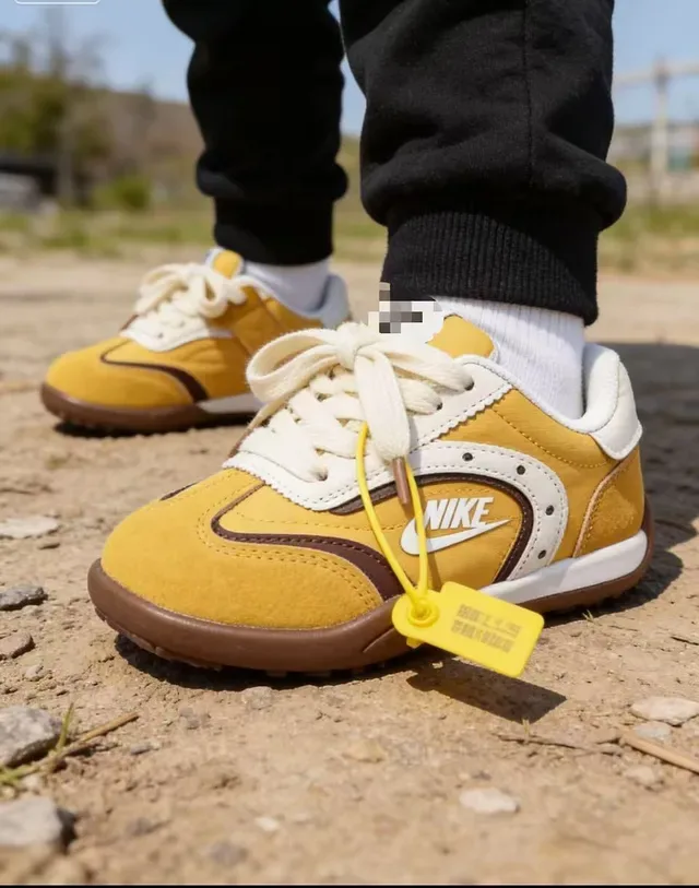 Nike Yellow Brown Retro-Inspired Low-Top Lifestyle Sneakers 4