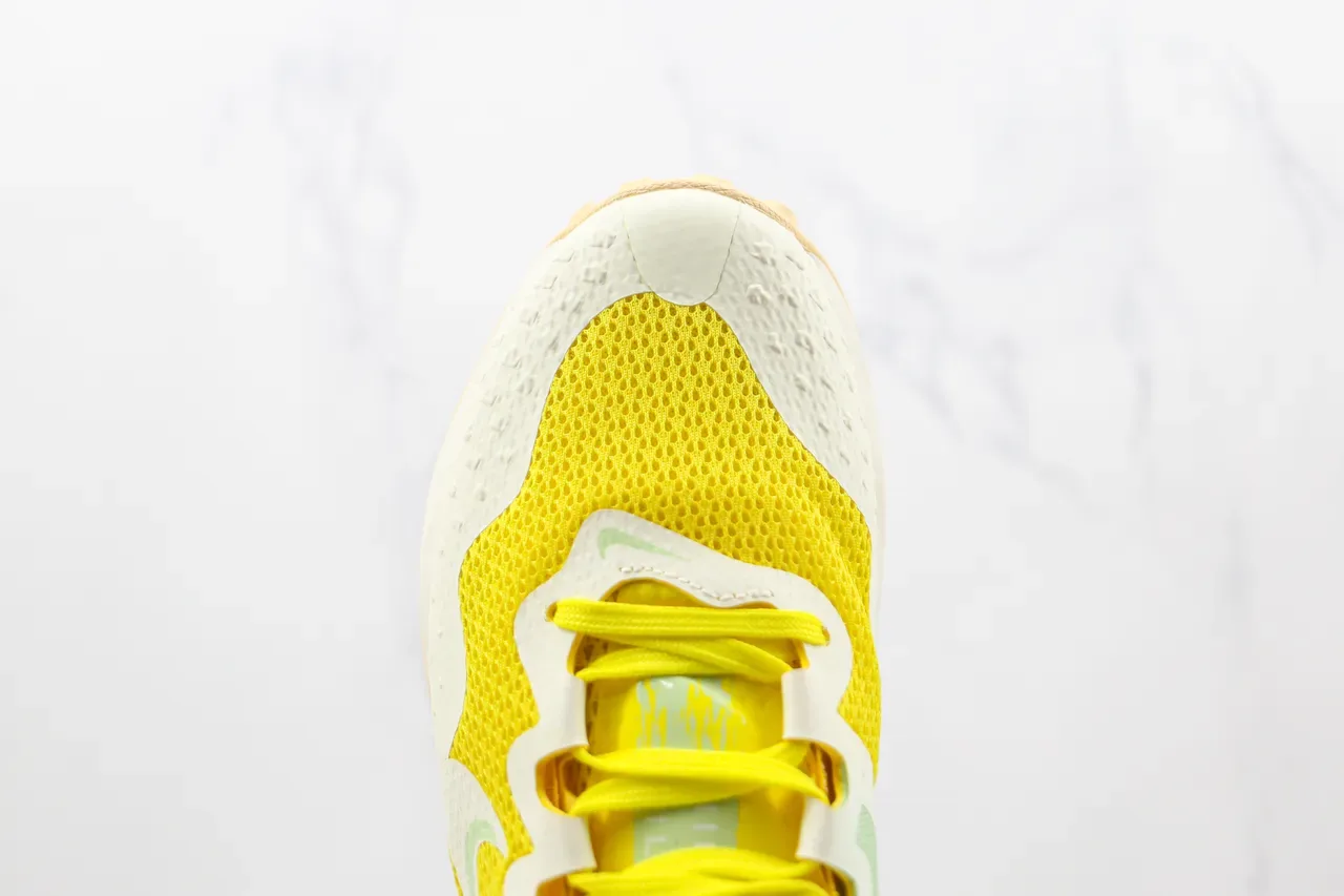 Nike Yellow Green Mesh Upper Sculpted Wavy Midsole Sneakers 6