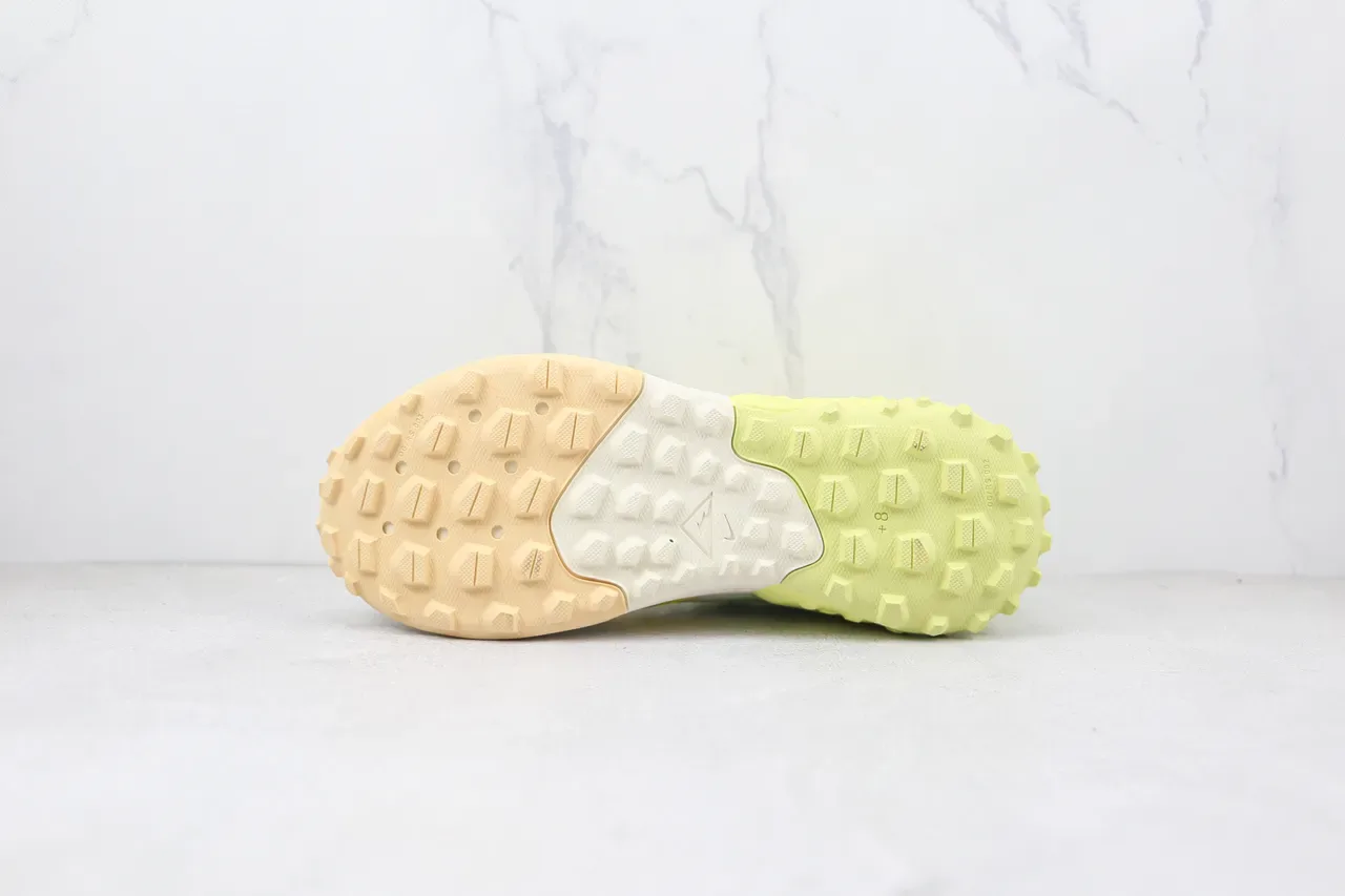 Nike Yellow Green Mesh Upper Sculpted Wavy Midsole Sneakers 8