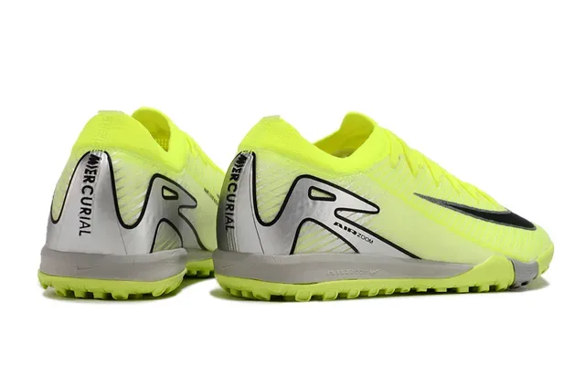 Nike Yellow Silver Knit Upper Turf Outsole Sneakers 5