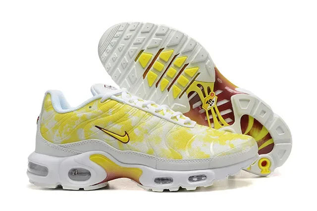 Nike Yellow White Tie-Dye Upper Dual Visible Air Units Lifestyle Sneakers 3