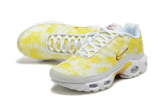 Nike Yellow White Tie-Dye Upper Dual Visible Air Units Lifestyle Sneakers 4